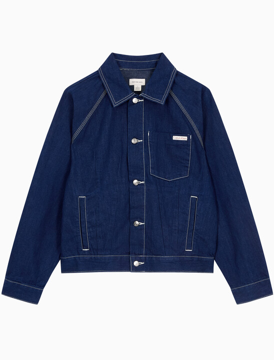 남성 다트 디테일 워크웨어 린스 데님 자켓