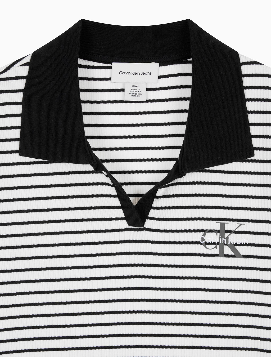 Buy 여성 모노로고 립폴로 티 in color Black stripe