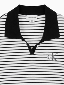 Buy 여성 모노로고 립폴로 티 in color Black stripe
