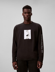 Buy 남성 케이트 캡슐 클래식 긴팔 티셔츠 in color BLACK