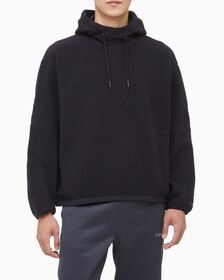 Buy 남성 릴랙스핏 쉐르파 후디 in color BLACK