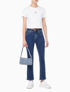 Buy 여성 로고 데님 크로스오버 스트랩 숄더백 in color DENIM
