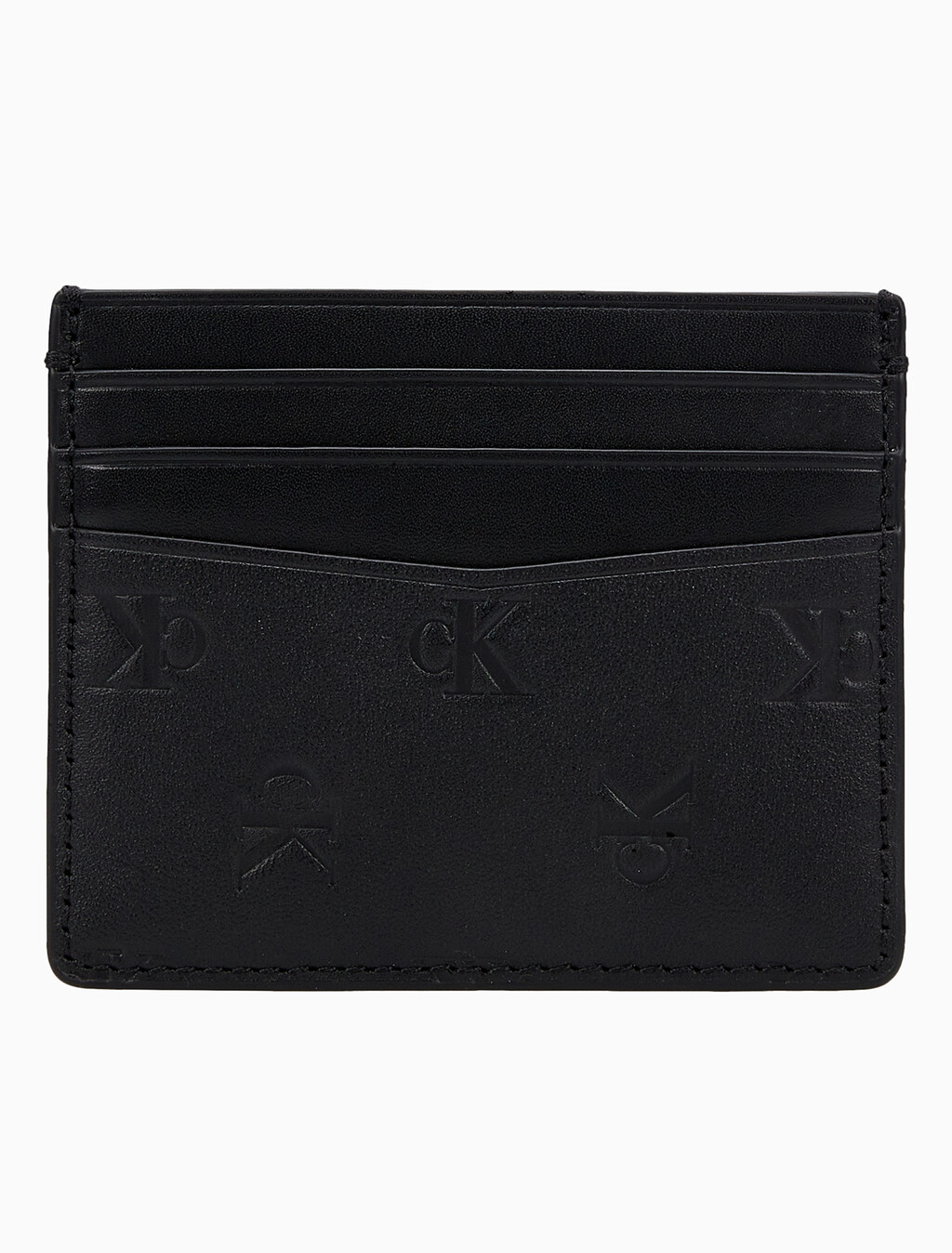Buy 남성 CK AOP 엠보스 로고 카드케이스 in color BLACK