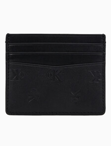 Buy 남성 CK AOP 엠보스 로고 카드케이스 in color BLACK