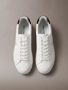 Buy 남성 로우 프로파일 컵솔 더블 벨크로 스니커즈 in color ANCIENT WHITE/EGGSHELL