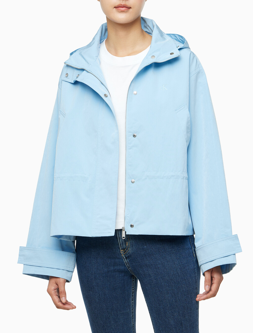 Buy 여성 나일론 웨이스트 자켓 in color SHORESIDE BLUE
