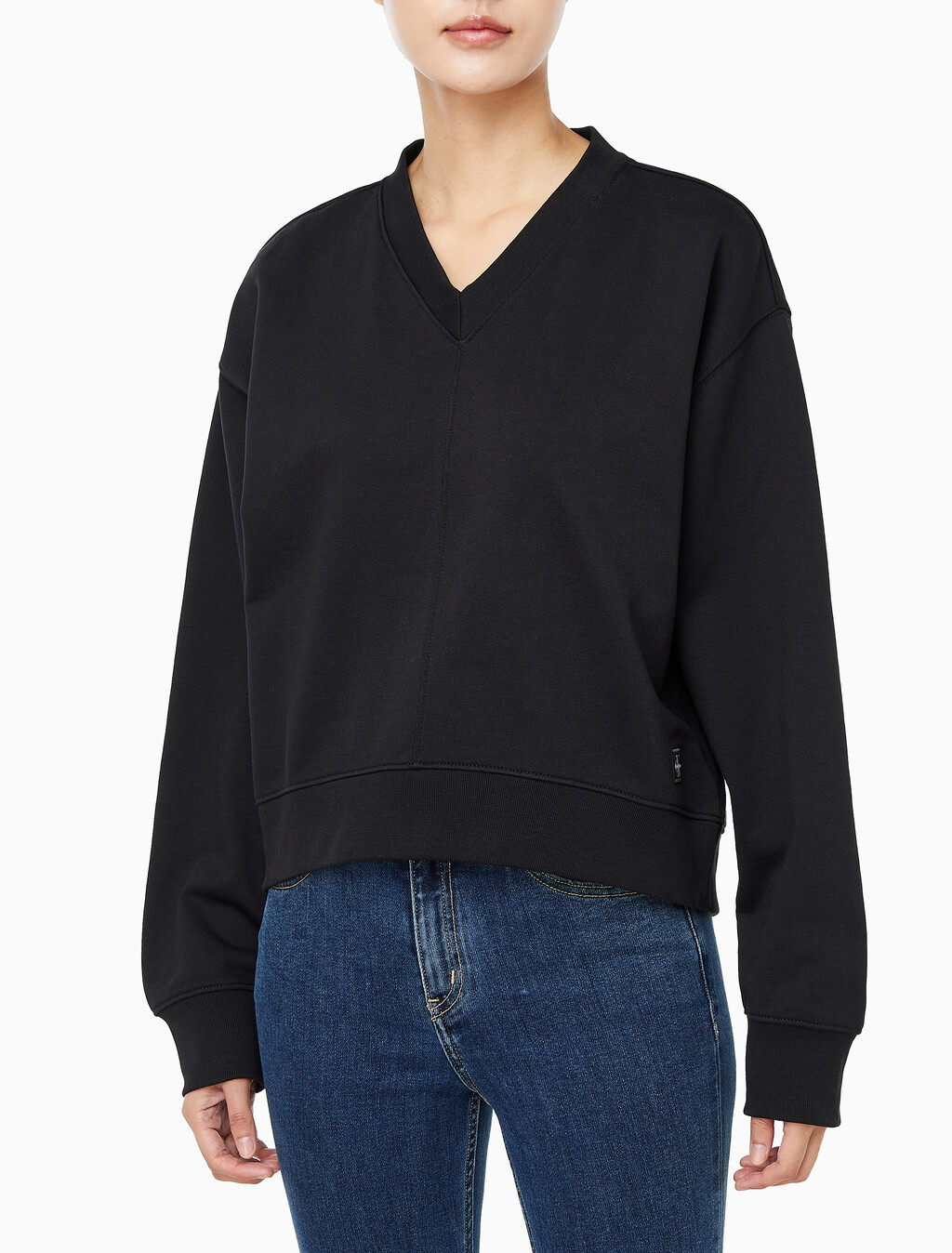 Buy 여성 프리미엄 테리 스웻셔츠 in color BLACK