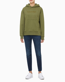 Buy 여성 릴렉스핏 스탠다드 로고 후디 in color JOLLY GREEN BEAN