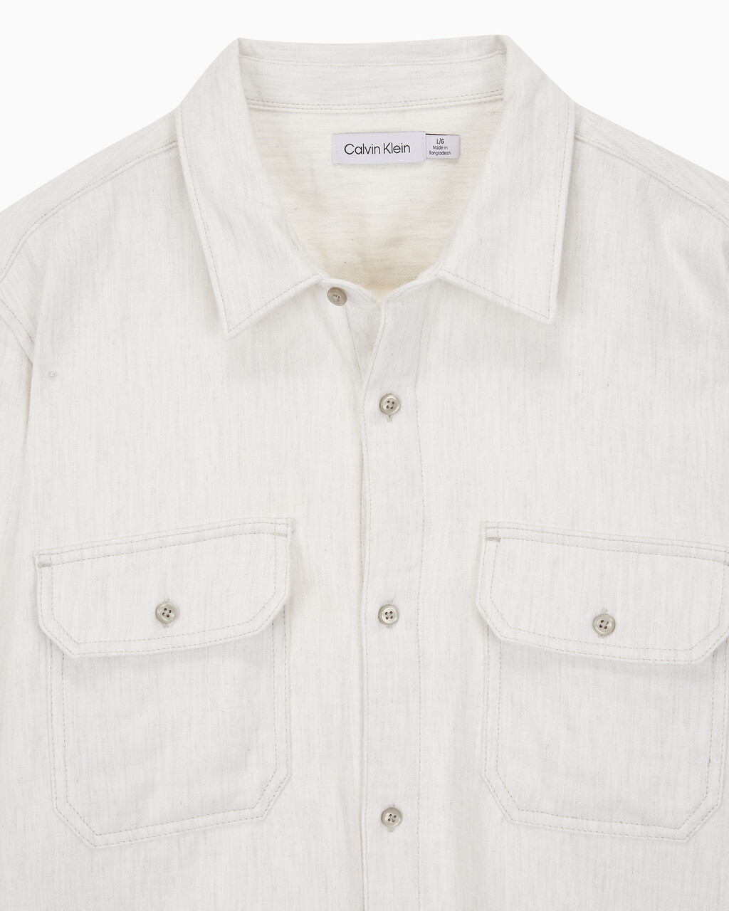 Buy 남성 롱슬리브 더블 포켓 멜란지 셔츠 in color GREY