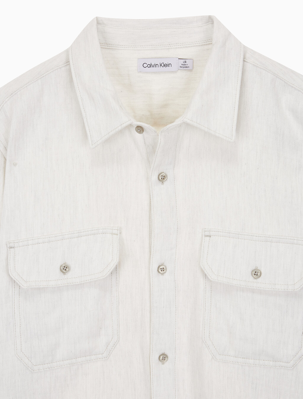 Buy 남성 롱슬리브 더블 포켓 멜란지 셔츠 in color GREY