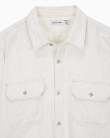 Buy 남성 롱슬리브 더블 포켓 멜란지 셔츠 in color GREY