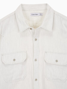 Buy 남성 롱슬리브 더블 포켓 멜란지 셔츠 in color GREY