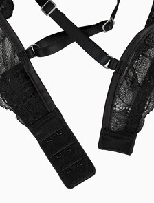 Buy 여성 CK 블랙 플로럴 레이스 AF 플런지 브라 in color BLACK