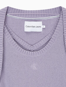 Buy 여성볼레로 가디건 슬리브리스 니트 탑 세트 in color LAVENDER