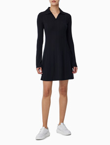 Buy 여성 립 폴로 미니 드레스 in color CK BLACK