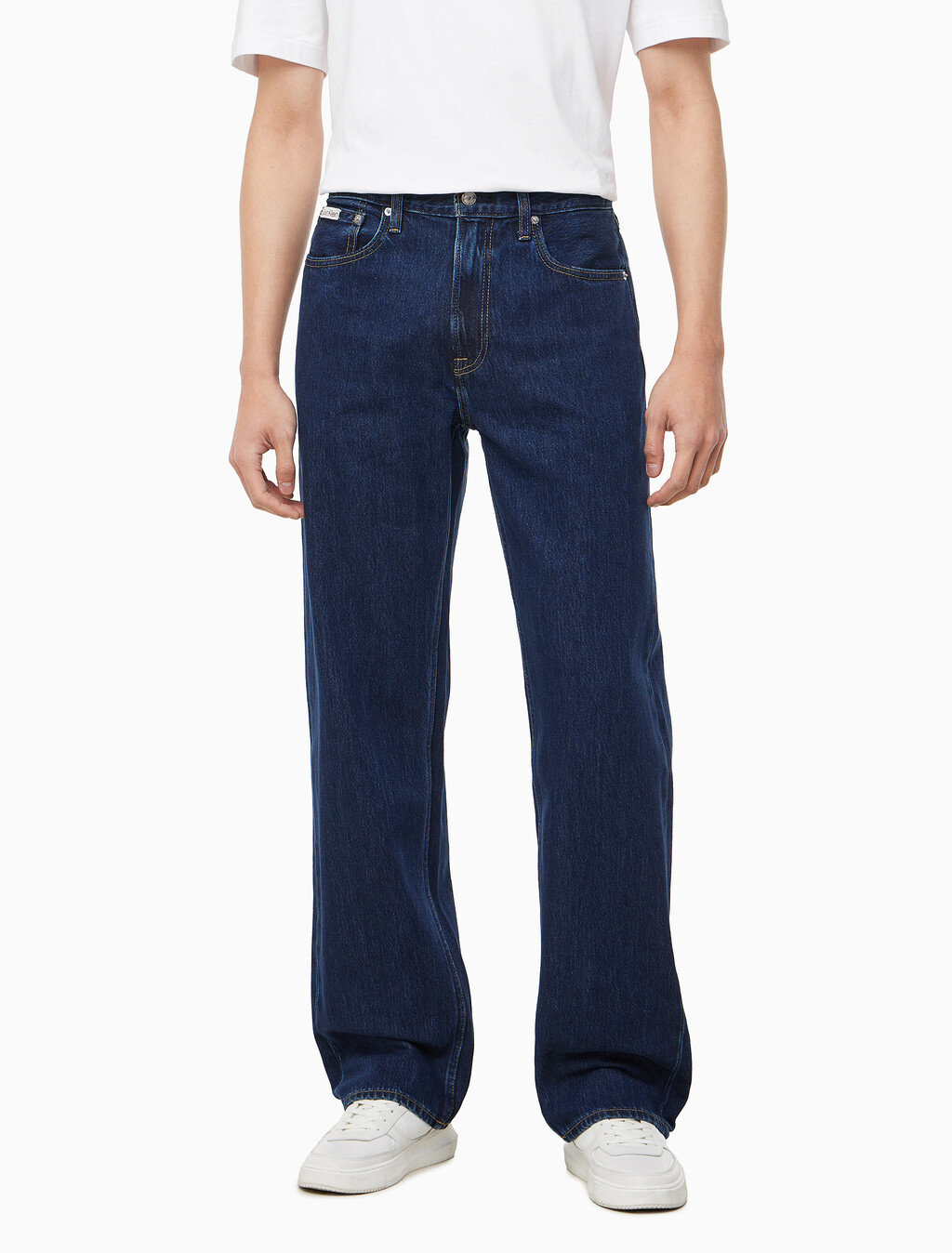 Buy 남성 90's 스트레이트핏 다크블루 텐셀 데님 in color DARK BLUE STONE