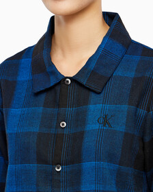 Buy 여성 플란넬 파자마 롱슬리브 탑 in color BLACK FLANNEL