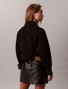 Buy 여성 크롭 블랙 데님 자켓 in color Black