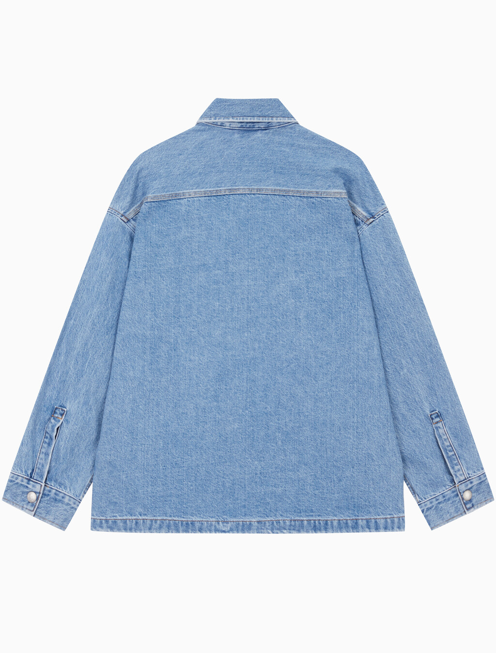 Buy 남성 박시 루즈핏 라이트블루 데님 셔츠 in color CHALKY BLUE