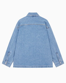 Buy 남성 박시 루즈핏 라이트블루 데님 셔츠 in color 028A CHALKY BLU