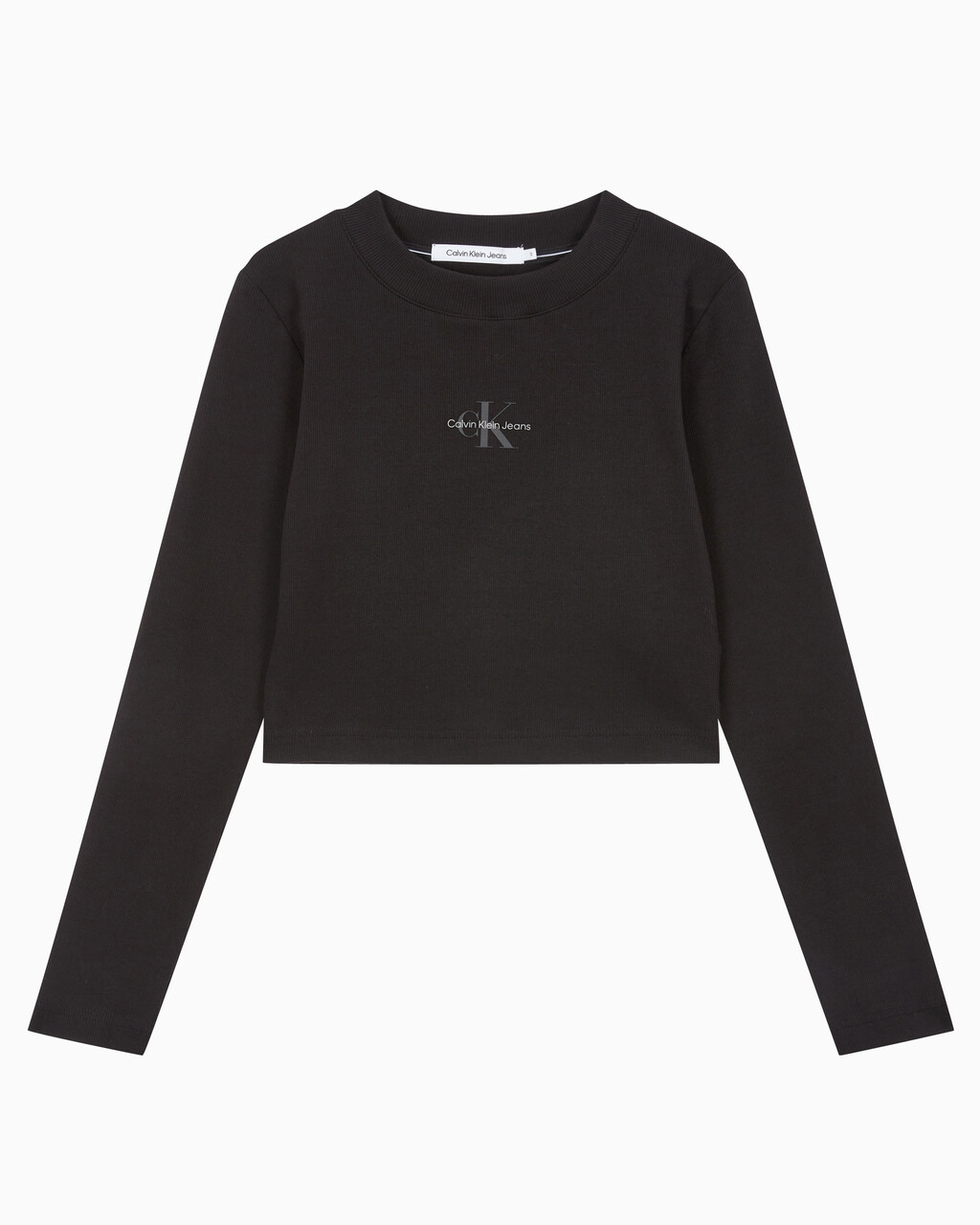 Buy 여성 롱슬리브 모노그램 베이비 티 in color CK BLACK