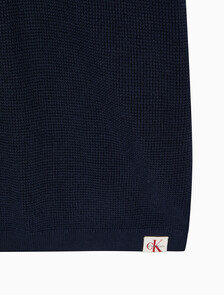 Buy 코튼 와플 폴로 칼라 스웨터 in color DARK SAPPHIRE