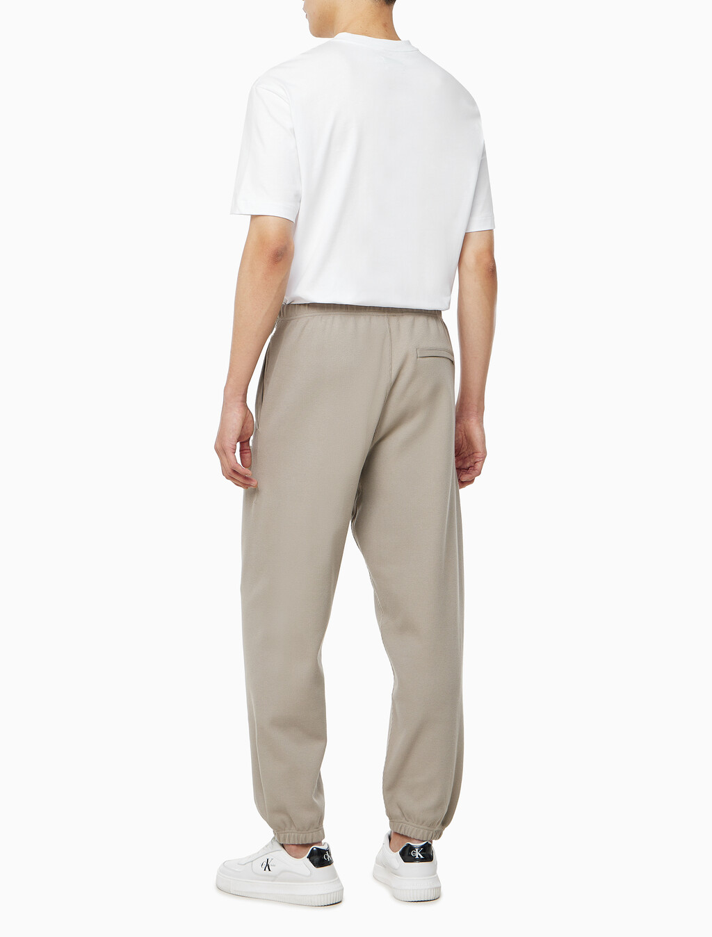 Buy 남성 더블 니트 립 로고 조거 팬츠 in color VINTAGE KHAKI