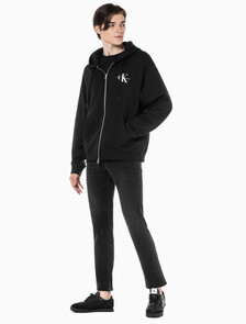 Buy 남성 바디핏 스트레치 블랙 데님 in color WASHED BLACK LOGO LACE