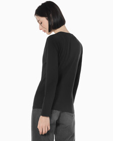 Buy 여성 슬림핏 인스티튜셔널 로고 긴팔 티셔츠 in color CK BLACK