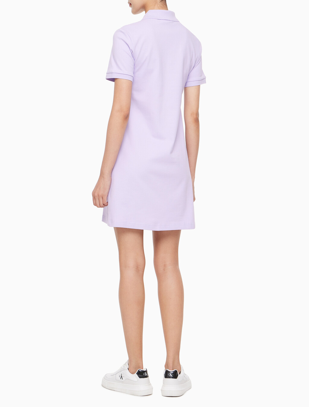 Buy 여성 CK 로고 폴로 반팔 원피스 in color LILAC
