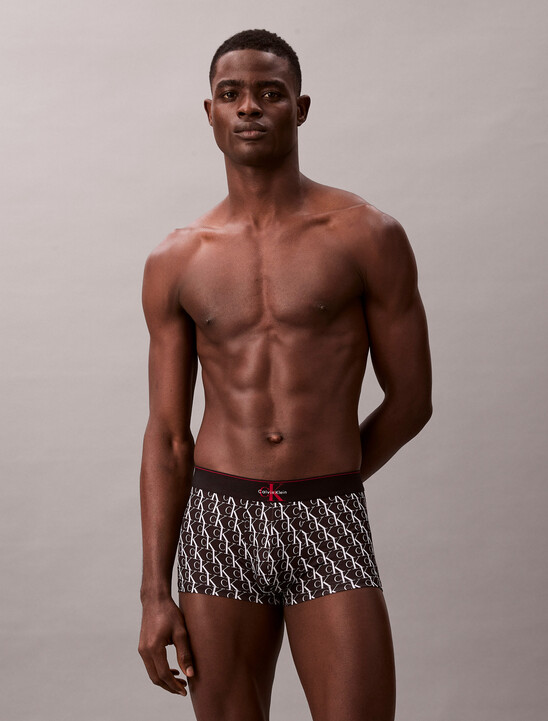 남성 CK 그래픽 마이크로 로우 라이즈 트렁크