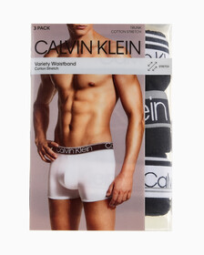 Buy 남성 코튼 스트레치 버라이어트 3PK 트렁크 in color BLACK