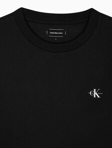 Buy 남녀공용 2PACK 릴렉스핏 모노그램 로고 긴팔 티셔츠 in color CK BLACK