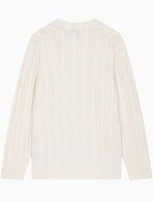 Buy 남성 케이블 크루넥 스웨터 in color WHITE