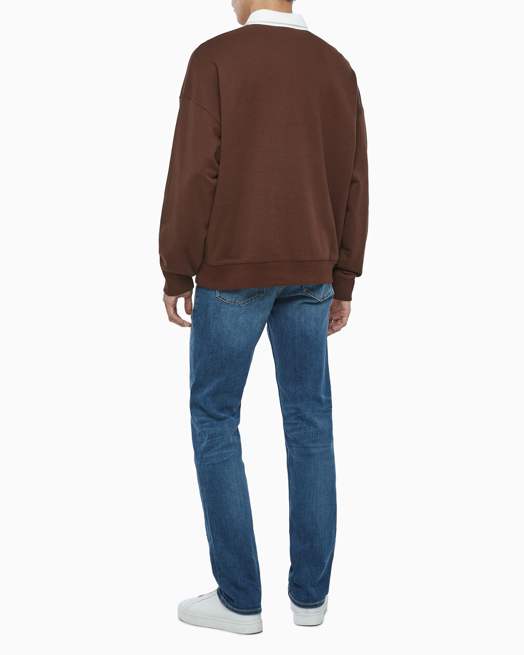 Buy 남성 롱슬리브 럭비 탑 in color DARK BROWN