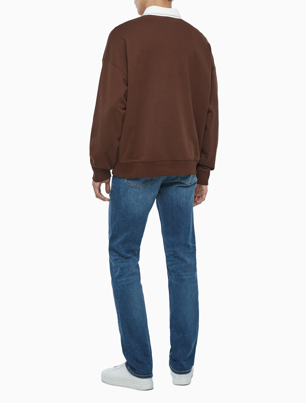 Buy 남성 롱슬리브 럭비 탑 in color DARK BROWN