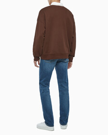 Buy 남성 롱슬리브 럭비 탑 in color DARK BROWN