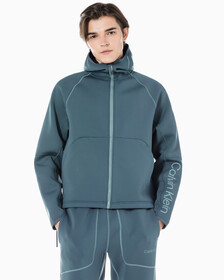 Buy 남성 릴렉스핏 풀집업 후디 in color OCEAN TEAL/ BLK