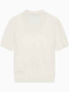 Buy 남성 CK 로고 폴로 반팔 스웨터 in color WHITE