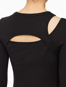 Buy 여성 롱슬리브 레이어드 탑 in color CK BLACK