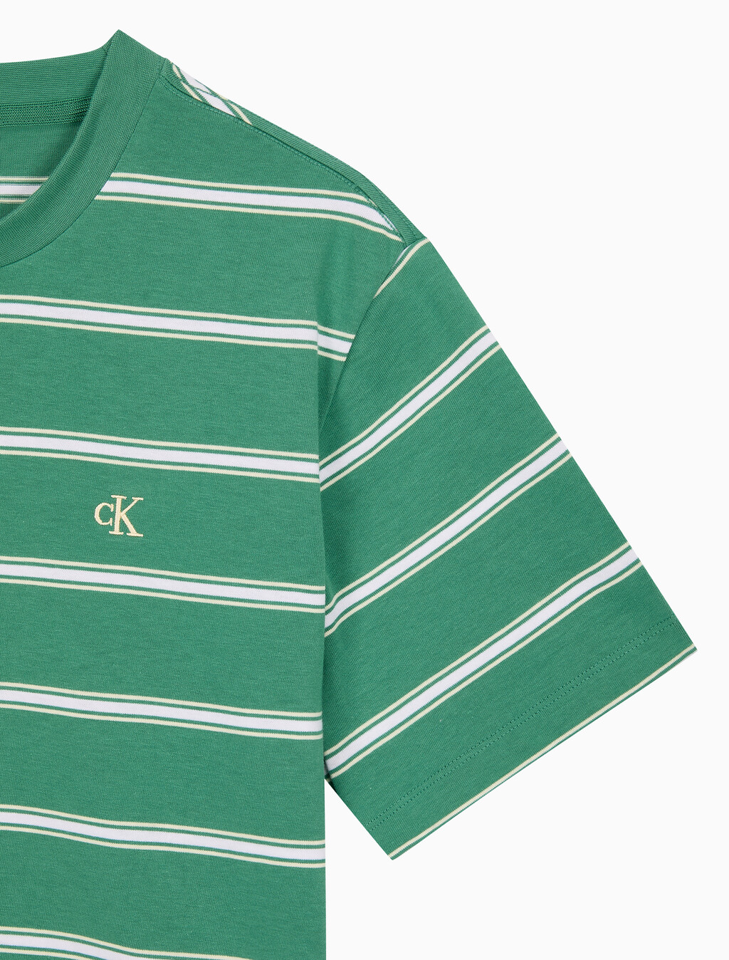 Buy 이지 스트라이프 크루넥 티 in color Wild Green