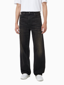 Buy 남성 배기핏 에스프레소 블랙 데님 in color Black