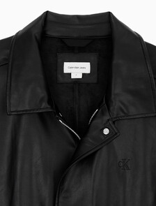 Buy 남성 릴렉스핏 매트 레더 셔츠 자켓 in color CK BLACK