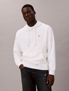 Buy 남성 350 테리 뱃지 후드 스웻셔츠 in color BRIGHT WHITE