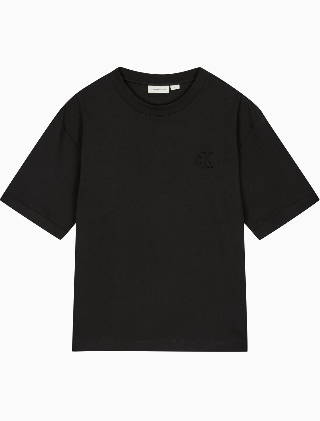 Buy 남성 릴렉스핏 CK 인터락 반팔 티셔츠 in color CK BLACK