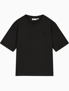 Buy 남성 릴렉스핏 CK 인터락 반팔 티셔츠 in color CK BLACK