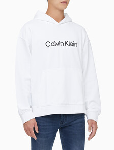 Buy 남성 릴렉스핏 스탠다드 로고 후드 티셔츠 in color BRILLIANT WHITE