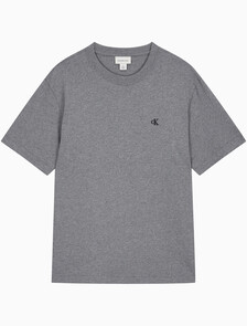 Buy 남성 이지핏 아카이브 로고 반팔 티셔츠 in color MEDIUM GREY HEATHER