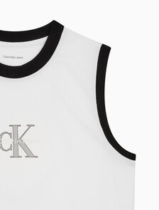 Buy 여성 CK 로고 머슬 민소매 티셔츠 in color BRILLIANT WHITE
