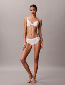 Buy 여성 코튼 스트레치 립 힙스터 in color White